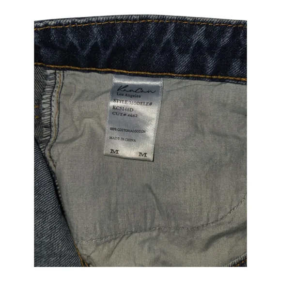 KanCan Blue Denim Jean Skirt Distressed Raw Frayed Hem Line‎ Womens Size M - Picture 4 of 8